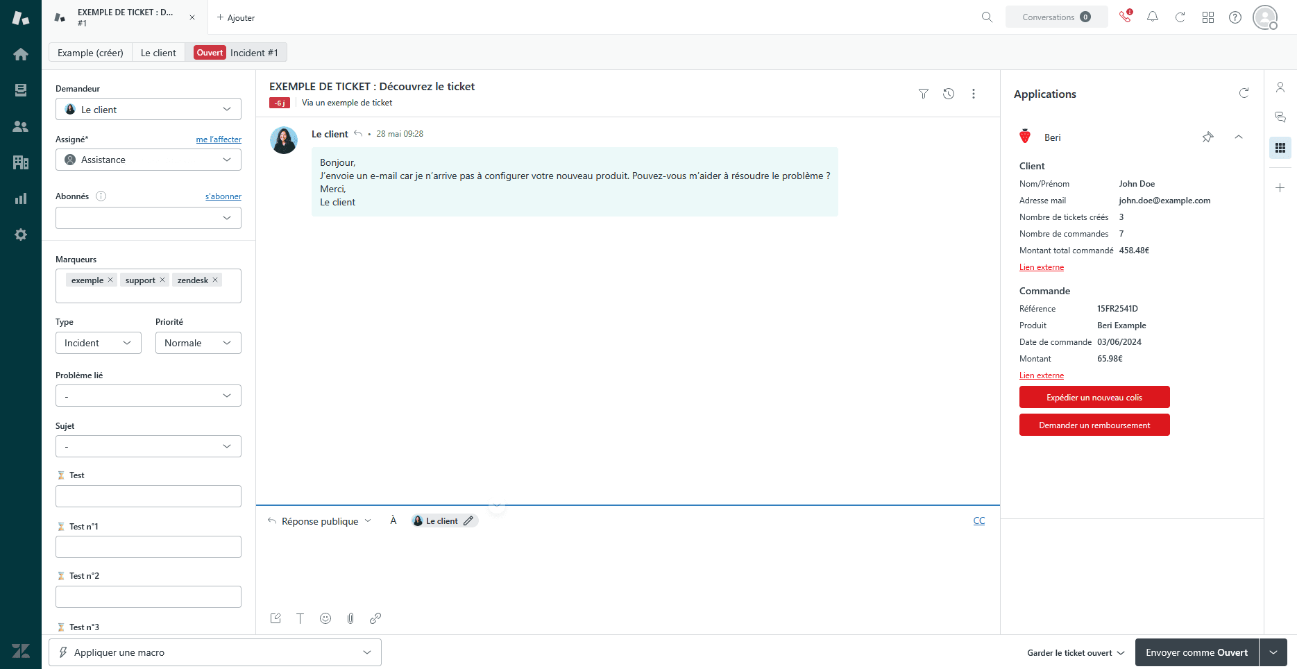 Example of a custom Zendesk app